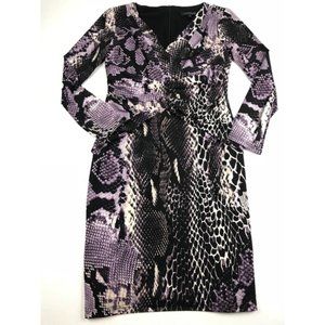 David Meister Snake Animal Print Sheath Dress
